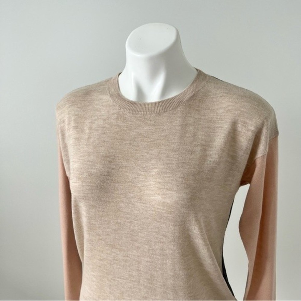 Rebecca Taylor Colorblock Crewneck Sweater Camel S - Picture 4 of 11